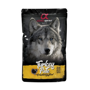Alpha Spirit perro pouch pate pavo 24x100grs