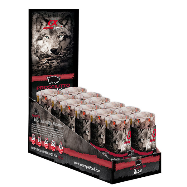 Alpha Spirit Ristra de Barritas de Jamón Perro 16und (caja x12)