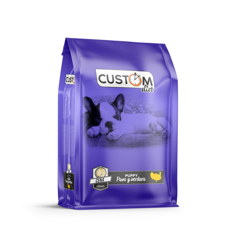 Custom cena puppy pavo verdura 1 kg