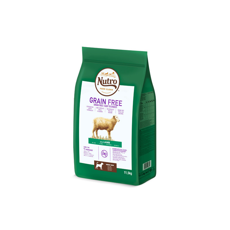 Nutro Grain free adult med cordero 11,5kg
